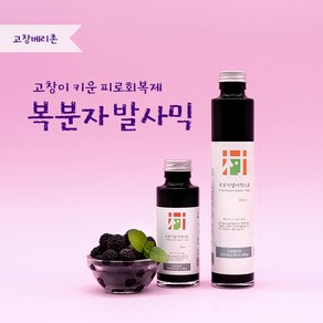 [한국인의밥상출연] 복분자 발사믹 식초 100ml 200ml 고창베리촌 천연발효식초(프리미엄), 프리미엄 복분자 발사믹 100ml, 1개