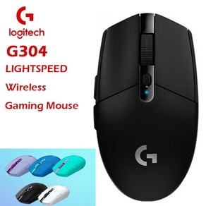 로지텍 G304 무선 게이밍 마우스 HERO 12K 센서 12 000 DPI 프로그래밍 가능 버튼 6 개 250 시간 배터리 수명 PC용 온보드 메모리