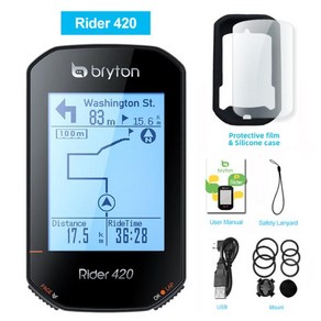 Byton Ride420 라이더 420 GPS 자전거 컴퓨터 일본어 포르투갈어 스페인어 사이클링 주행 거리계 속도계, 02 Ride 420E C, 1개