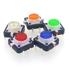 LED 택트스위치 12x12mm 적색 LED-Tactile Switch, 단품