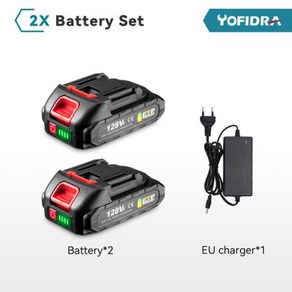 Yofida 충전식 리튬 이온 배터리 Makita 전동 공구 교체 배터리 효율적인 128VF 7500mAh, 2) 2X128VF1 Chage, 1개