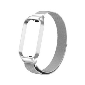 [호환] Xiaomi Mi Band 8 용 스트랩 Smat 액티브 팔찌 스테인레스 스틸 메탈 시계 밴드 Active, 05 Silve 2, 02 fo Xiaomi 8 Active, 1개