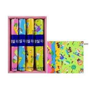 황실타올 특허받은 인견때타올 공주세트, F.핑크, 블루, 옐로, 그린 사각4p, 4개입, 1개