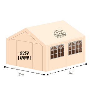 몽골텐트 야외 캐노피천막 장박텐트 쉘터 주차 차고 창고 천막, 01.창문형풀세트, 3x4