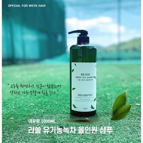 대용량 녹차샴푸1000ml 비건 친환경 향기좋은샴푸 정수리 두피냄새 사춘기샴푸 임산부샴푸, 1000ml, 1개