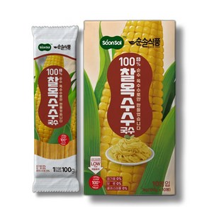 순솔 100% 찰옥수수국수 1kg (100g x 10봉) 비건면 무밀가루 무첨가물면 저칼로리면 제로슈가 찰옥수수면 파스타면 제로당 제로나트륨 당뇨국수 당면 마라탕면 다이어트 식단, 10개