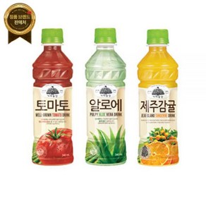 웅진 가야농장 토마토 제주감귤 알로에 340ml 24입 과일주스 과일음료 [원산지:국산]