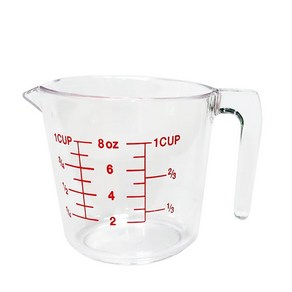 폴리카보네이트 손잡이 투명 계량컵 리터+온즈+컵 계량 눈금 250ml 1개 베이킹 계량컵 비커 윗지름9.5(손잡이포함13)/밑지름7/깊이8cm