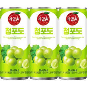 해태 과일촌 드링크 청포도 캔음료 240ml, 20개