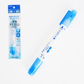 토이앤스티치/일본 크로바 트윈 수성펜 가는타입/굵은타입 퀼트 프랑스자수, [크로바]트윈 수성펜-블루(24-431), 1개