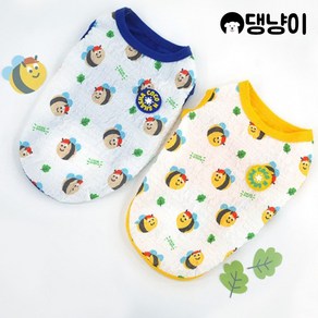 [댕냥이] 강아지 여름 민소매 쿨나시 비비 시어서커 티셔츠, 블루, 1개