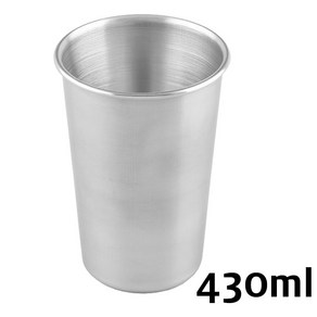 물컵 (7.9cm 스텐컵 - 대용량컵) 430ml 스텐 맥주컵 술컵 물잔 술잔 맥주잔 대용량 컵 빅사이즈, 1개