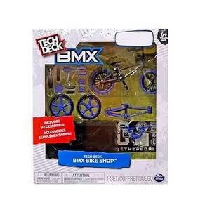 토미카다이캐스트 타카라토미 프라모델 미니카 전시용 Tech Deck BMX 자전거 상점 팩 보라색 손가락 액세, 01 Bike Shop, 1개