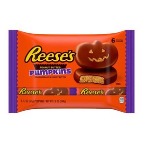 Reeses Milk Chocolate Peanut Butte Pumpkins Halloween Candy Packs 1.2 oz 6 Count, 1개, 1) 1