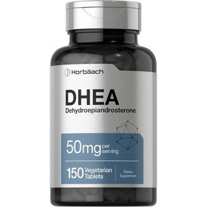 Hobäach DHEA 호르베악 50mg 150정 비 GMO 글루텐 프리 보충제, 1개