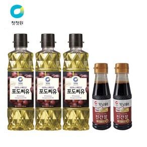 청정원 포도씨유 900ml X 3개 - 큰사이즈- + 진간장 200ml x2개사은품 증정