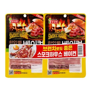 롯데푸드 스모크하우스 한입애 베이컨 70g+70g, 1팩, 70g