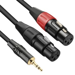 JOMLEY Dual XLR Female to 3.5mm Y-Splitte Cable JOMLEY 듀얼 XLR 암 - 3.5mm Y-스플리터 케이블 언밸런스 XLR 암 -, 2미터/6.6피트, 1개