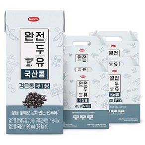 한미 완전두유 검은콩 무가당, 190ml, 64개