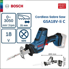 Bosch GSA 헤비 듀티 무선 세이버 톱 충전식 휴대용 홈 DIY 전동 공구 금속 목재 톱질 절단 도구 18VLi C