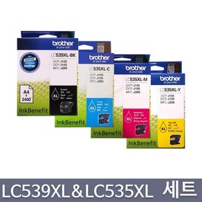 브라더 정품잉크 4색세트 LC539XL LC535XL DCP-J100 DCP-J105 MFC-J200, 1개