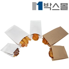 박스몰 도아리봉투 빵 쿠키 식품포장용 종이봉투, 1개, 크라프트 M봉투(1748) 11x5x23 / 100장