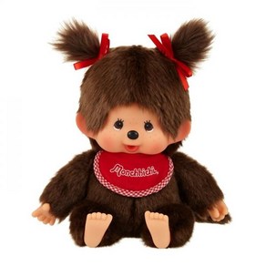 [일본정품] 몬치치 Monchhichi 오리지널 프리미엄 스탠다드 M사이즈 인형 - 여자아이 233075, 1개