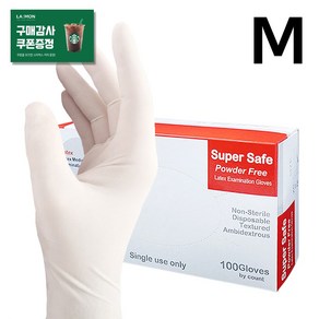 라몽 프리세이프 라텍스 장갑 100매입 파우더프리 일회용 의료용 시술용 업소용, 1세트, M