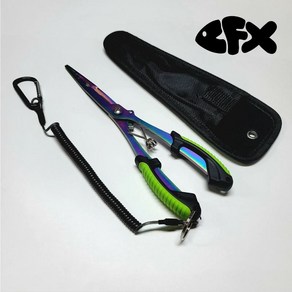 CFX 티탄코팅 롱 낚시 멀티 플라이어 바늘빼기 봉돌결합 라인커터, 1개, 21.5cm, 그린