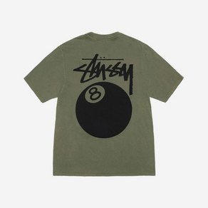 Stussy 스투시 8볼 피그먼트 다이드 티셔츠 올리브