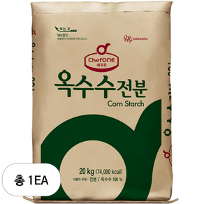 대상 쉐프원 옥수수전분, 1개, 20kg