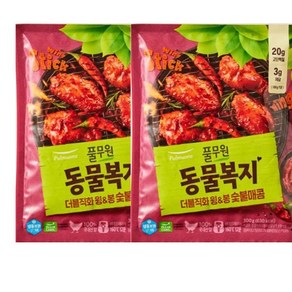 풀무원 동물복지 더블직화 윙&봉(숯불매콤) 300g 2개