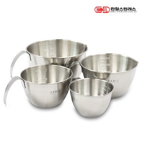 스텐레스304 손잡이형 계량믹싱볼 4종(250+500+750+1200ml) 계량컵, 단품, 1개