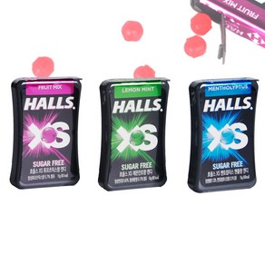 HALLS 호올스 XS 멘톨 사탕 졸음방지 미니 캔디 멘토립터스3+레몬민트 3개