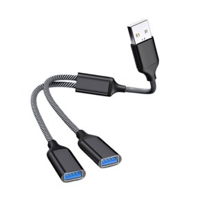 USB 멀티포트 확장 케이블 USB 스플리터 케이블 추가 장치 연결, 검은색, 1개