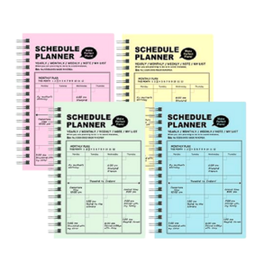 미니 스케줄 플래너 PP커버 밴드 스프링 노트, 1개, 랜덤발송