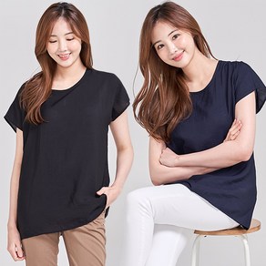 이라인 1412 모노 그린인견 롱티셔츠 (~2XL)