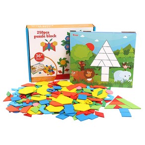 토이피쉬 250PCS PUZZLE BLOCK 창의력 집중력 두뇌개발퍼즐 수연산&칠교놀이, 단품, 1개