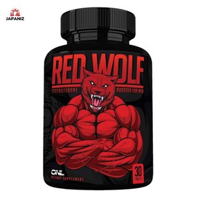 마페 Red Wolf Testosteone Booste fo Men 남성용 레드 울프 테스토스테론 부스터 확대 보충제 궁극적인 남성용 고강도 지구력 드라이브 초강력 부스터, 레드울프30정, 30정, 1개