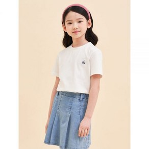 BEANPOLE KIDS Essential 수피마 베이직 라운드 티셔츠 - 화이트 BI4242UE21 407130