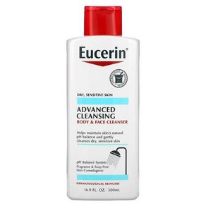 미국직구 Eucein 유세린 어드밴스드 클렌징 바디 앤 페이스 클렌저 500ml, 1개