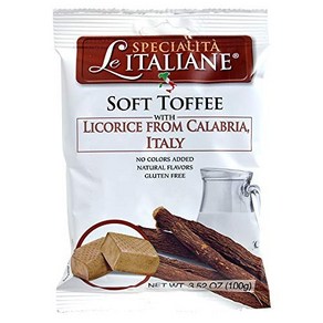 Sea Le Italiane Italian Natual Toffee Licoice Sea Le Italiane 이탈리아 칼라브리아산 이탈리아산 천연 토피 감초 캔디, 12개, 99g