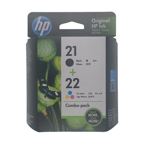 HP 21+22 C9351AA+C9352AA 정품잉크 F2120 F2179 세트, 1개