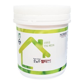 노루페인트 다용도용 수성페인트 순앤수 멀티 0.9L 계란광, 화이트, 1개