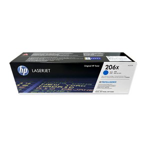 HP 206X 정품토너(대용량) W2110X검정 W2111X파랑 W2112X노랑 W2113X빨강 M255nw M255dw MFP M282nw MFP M283, W2111X 파랑, 1개