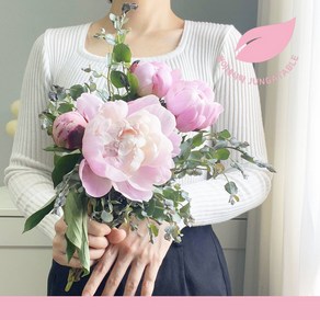 [정아네식탁] 작약 생화 꽃다발 택배 작약꽃, 3.작약 4송이+초록소재 / 꽃만, 1개
