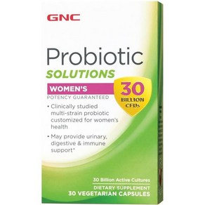 지엔씨 여성 프로바이오틱 솔루션 300억 CFU 캡슐 GNC Pobiotic Solutions, 1개, 30정