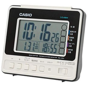 CASIO CASIO(카시오) 알람시계 전파 화이트 디지털 생활환경 온도 습도 캘린더 표시 DQL-250J-7JF