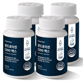 (네포댐) 콘드로이친 1200 맥스 700mg (1month) Vital Nine 고함량 HACCP인증, 4개, 60정