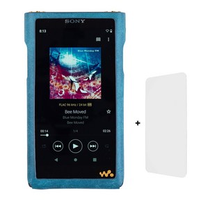 소니 워크맨 NW-WM1ZM2 전용 미테르 케이스 + 화면 보호 필름 Fo Sony Walkman WM1ZM2 이탈리아 가죽 보호 커버 MITER, 터키블루 이태리푸에블로가죽, 1개